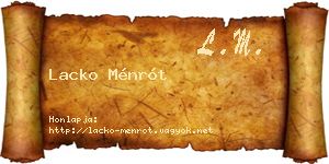 Lacko Ménrót névjegykártya